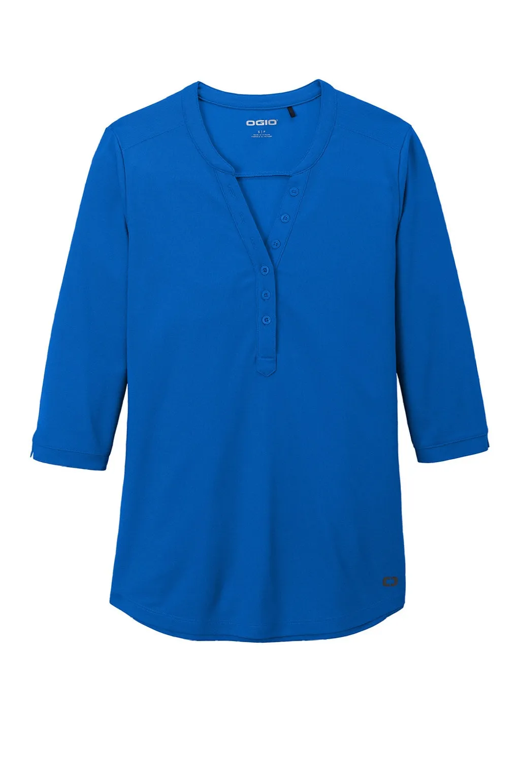 Ogio Womens Jewel Moisture Wicking 3/4 Sleeve Polo Shirt - Electric Blue