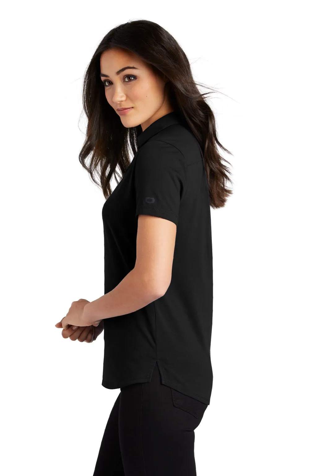 Ogio Womens Limit Moisture Wicking Short Sleeve Polo Shirt - Blacktop