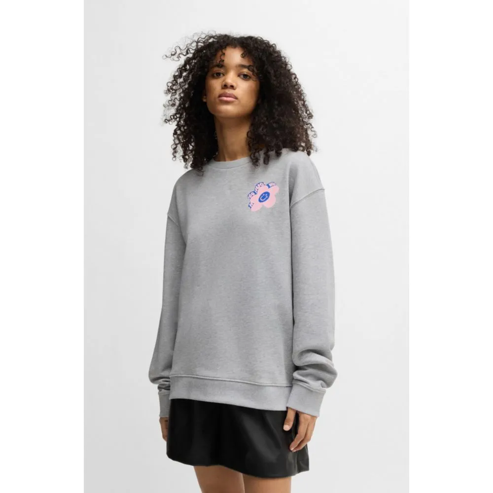Oversize-fit sweatshirt in cotton terry with logo artwork