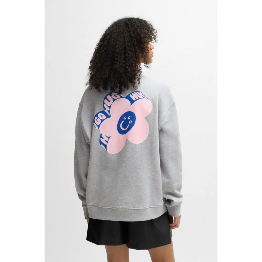 Oversize-fit sweatshirt in cotton terry with logo artwork