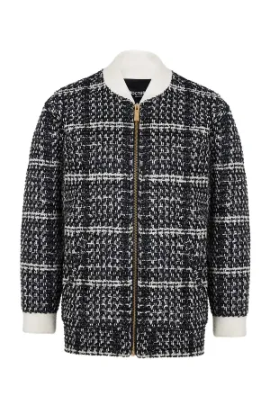 Oversized Tweed Bomber Jacket