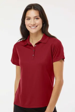 Paragon Womens Saratoga Performance Moisture Wicking Mini Mesh Short Sleeve Polo Shirt - Cardinal Red