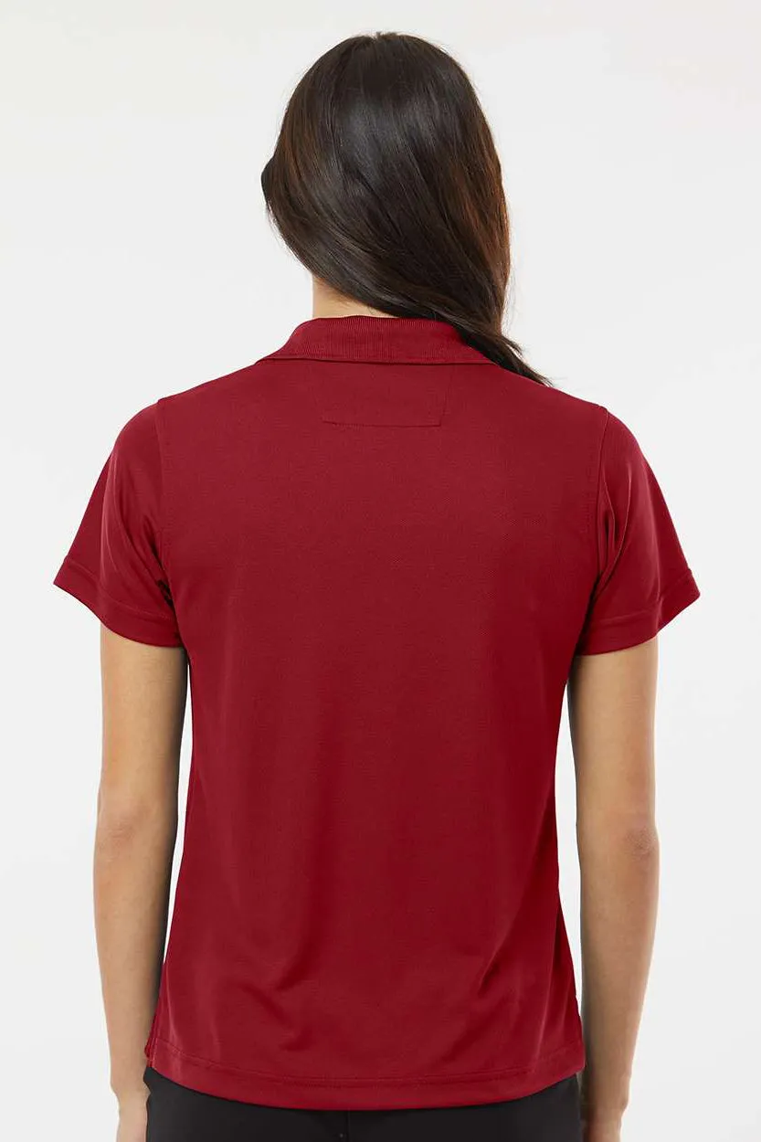 Paragon Womens Saratoga Performance Moisture Wicking Mini Mesh Short Sleeve Polo Shirt - Cardinal Red