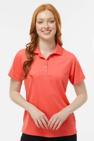Paragon Womens Saratoga Performance Moisture Wicking Mini Mesh Short Sleeve Polo Shirt - Melon