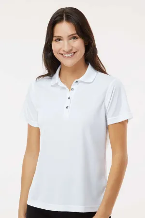 Paragon Womens Saratoga Performance Moisture Wicking Mini Mesh Short Sleeve Polo Shirt - White