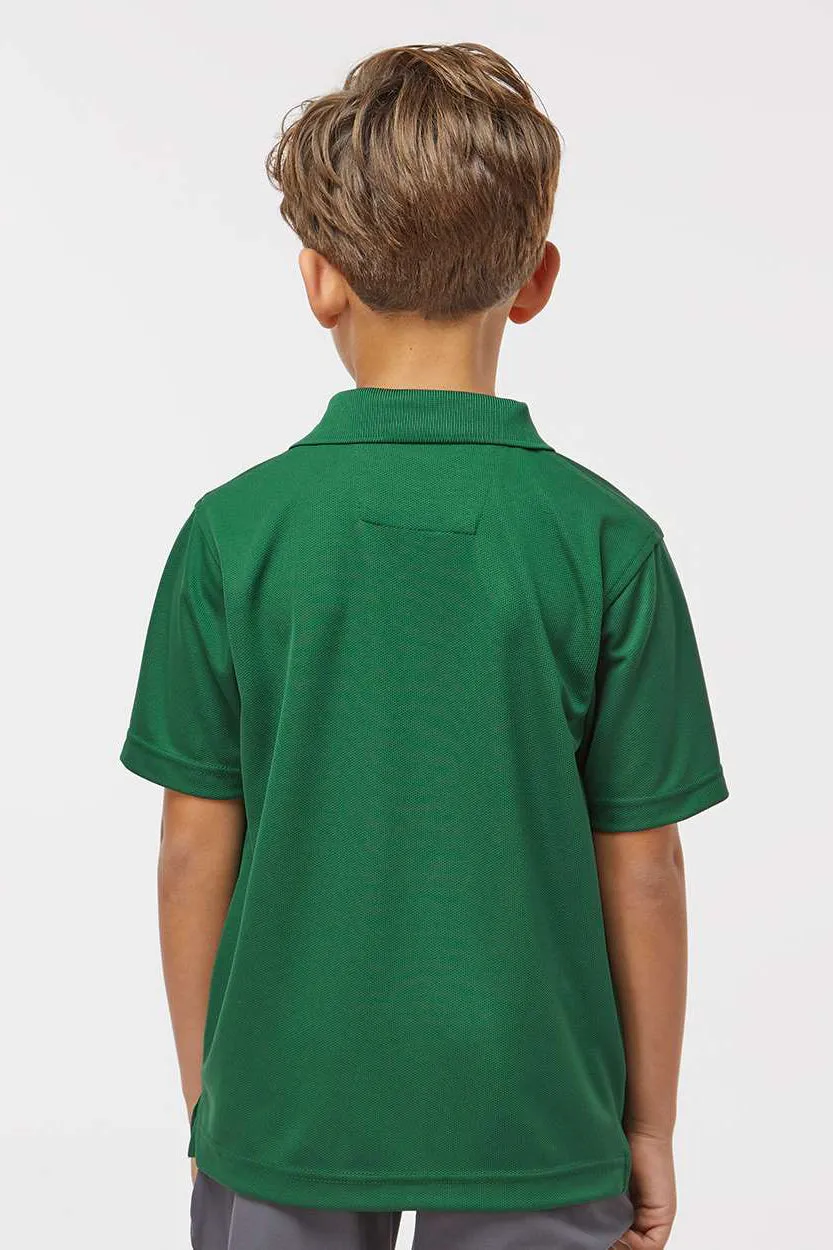 Paragon Youth Saratoga Performance Moisture Wicking Mini Mesh Short Sleeve Polo Shirt - Hunter Green