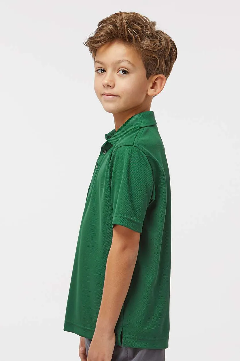Paragon Youth Saratoga Performance Moisture Wicking Mini Mesh Short Sleeve Polo Shirt - Hunter Green