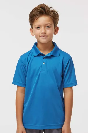 Paragon Youth Saratoga Performance Moisture Wicking Mini Mesh Short Sleeve Polo Shirt - Turquoise Blue