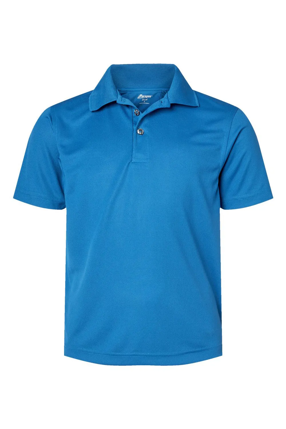 Paragon Youth Saratoga Performance Moisture Wicking Mini Mesh Short Sleeve Polo Shirt - Turquoise Blue