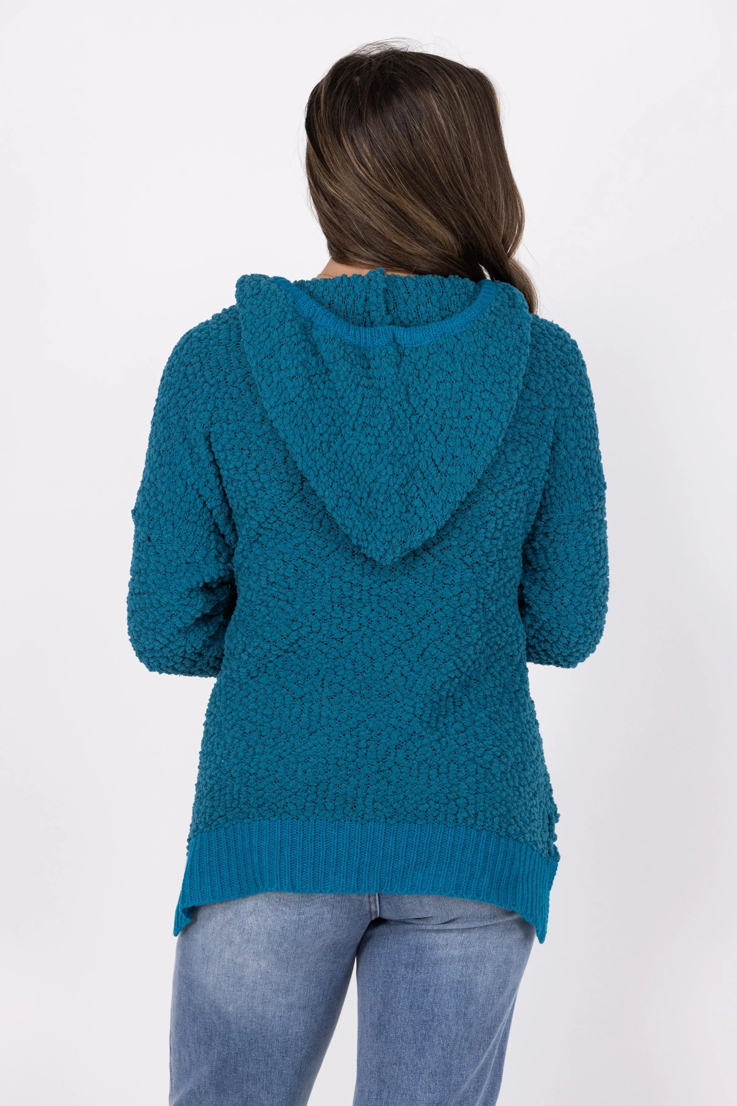Perfectly For Popcorn Women's V-Neck Hooded Sweater