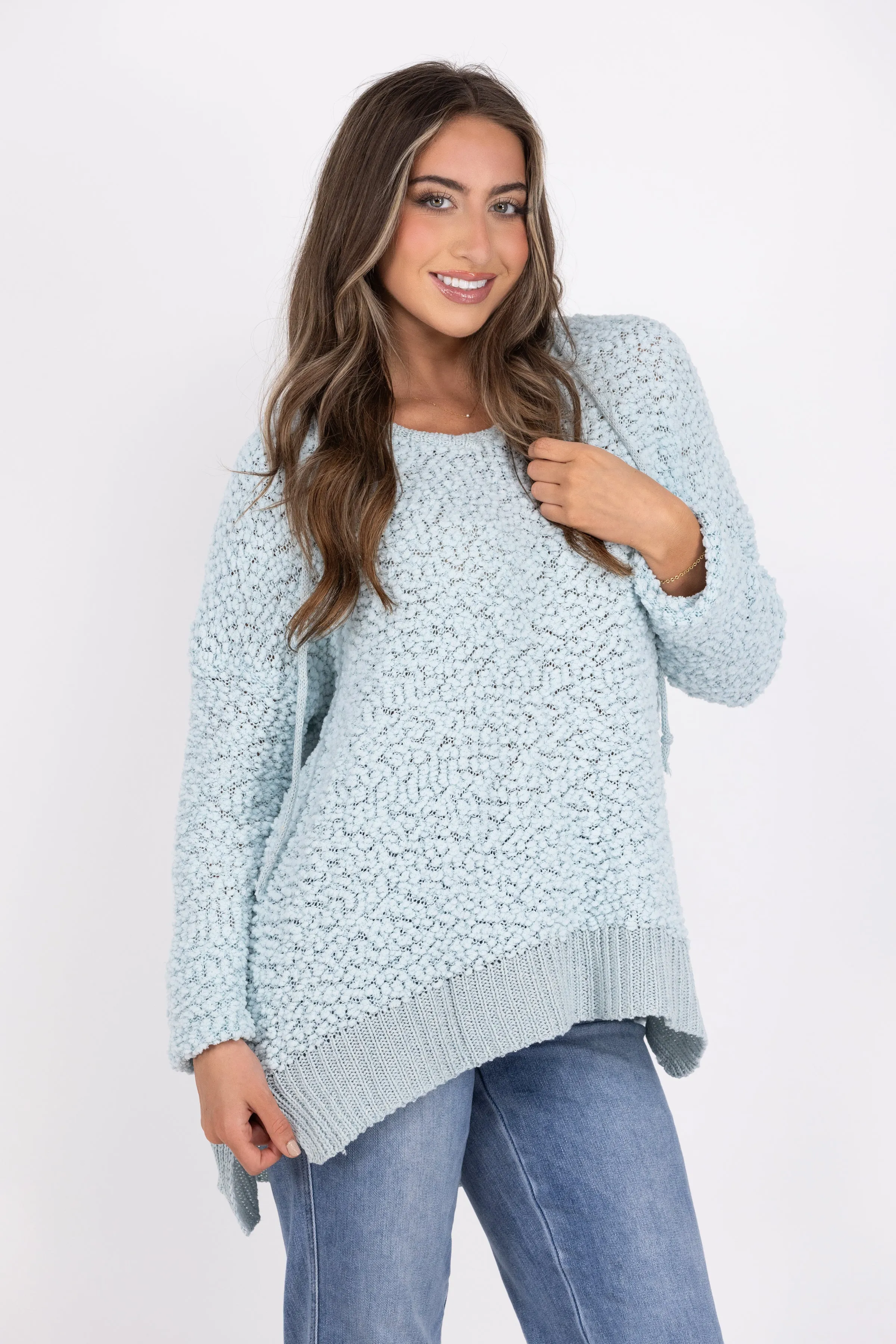 Perfectly For Popcorn Women's V-Neck Hooded Sweater