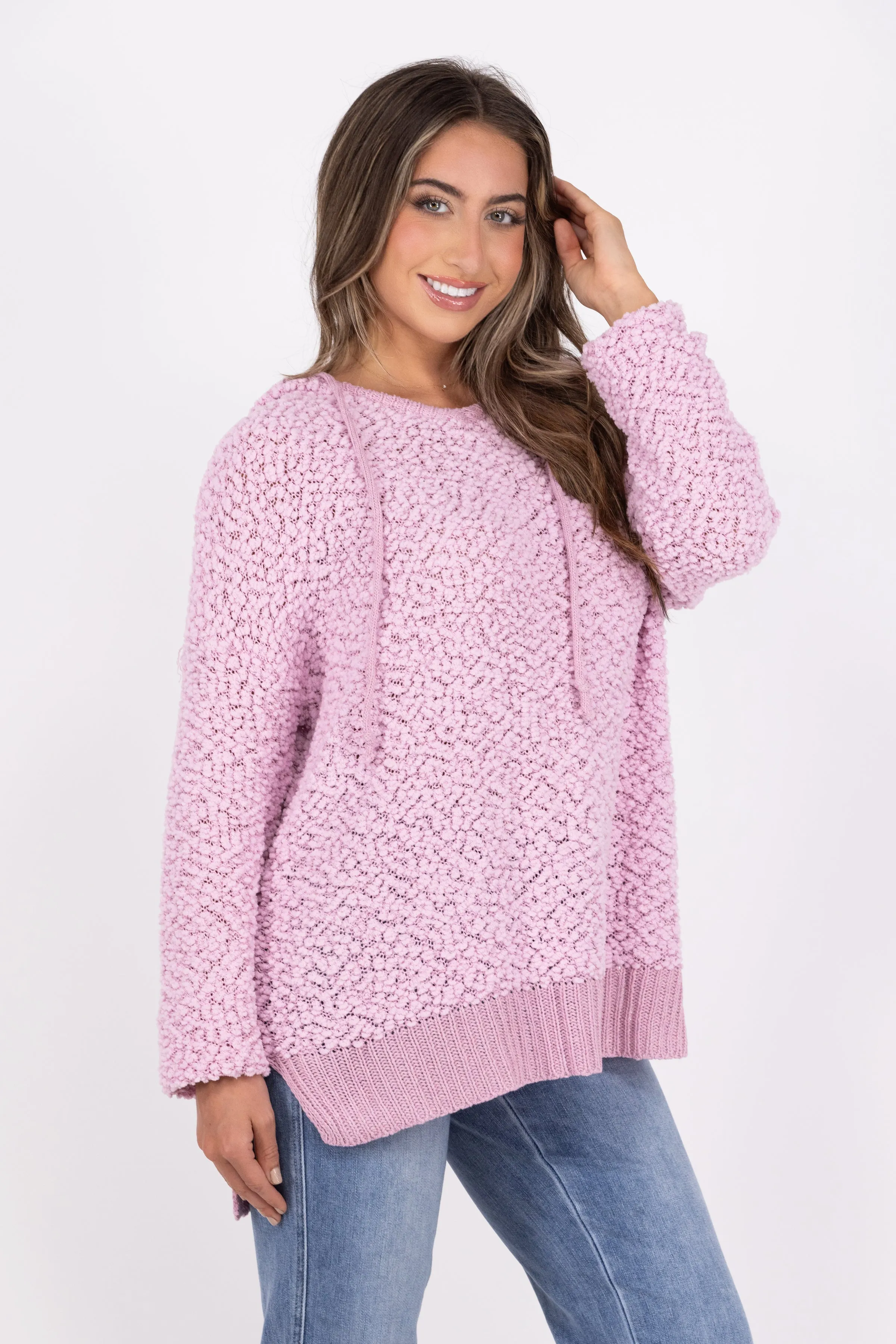 Perfectly For Popcorn Women's V-Neck Hooded Sweater