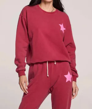 Perry Pullover In Crimson Star