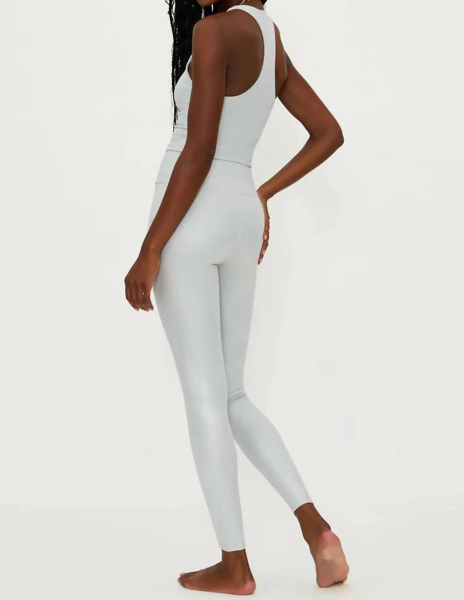 Piper Legging In Silver Shine Waffle