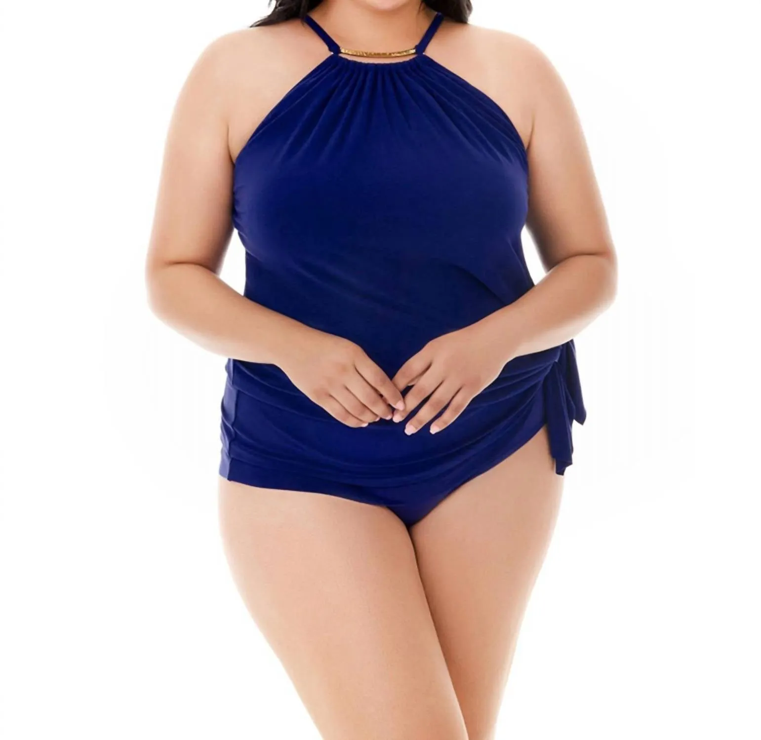 Plus Size Parker Underwire Swimdress In Blue