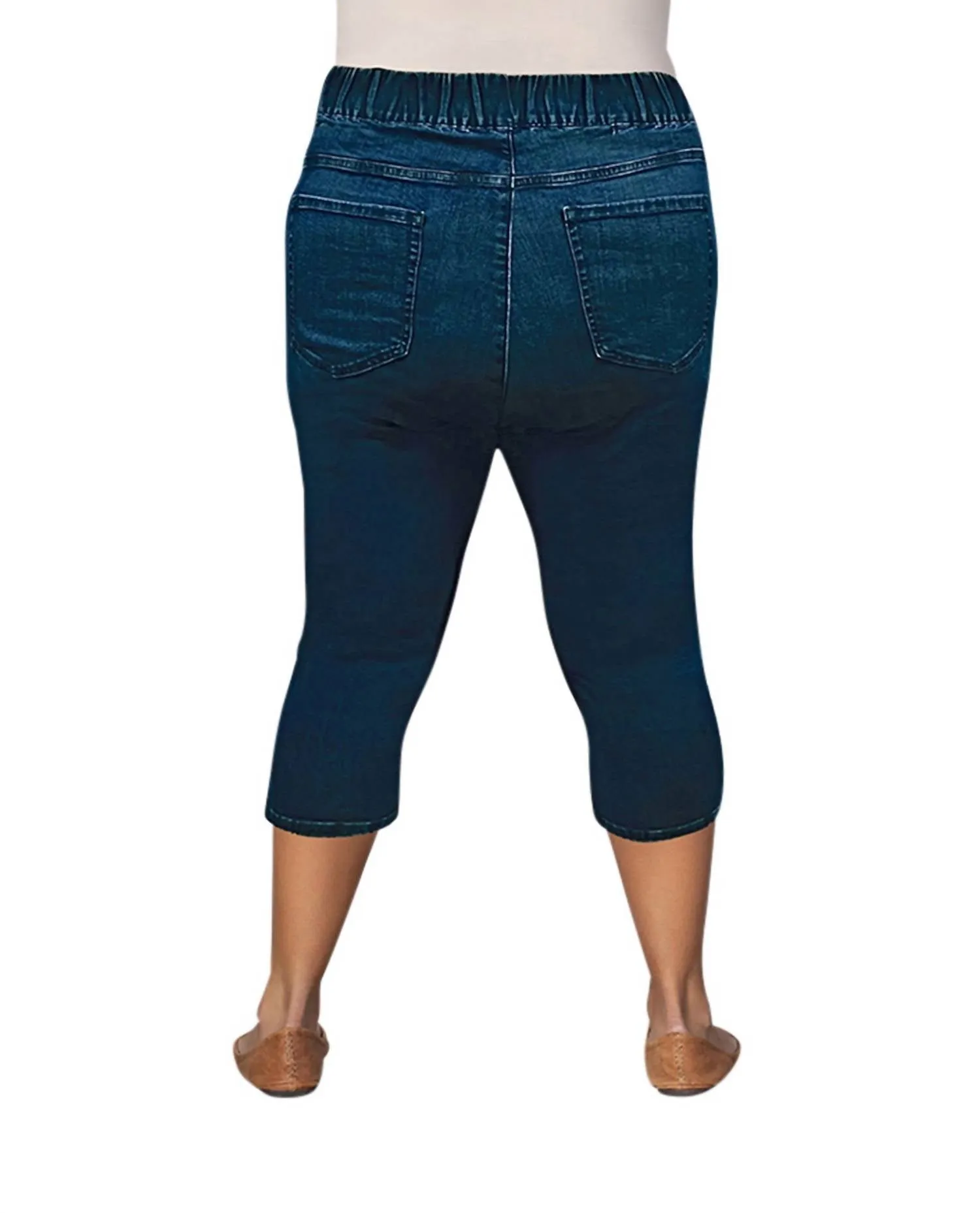 Plus Size Premium Denim High Rise Crop Jegging In Medium Wash Denim
