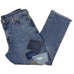 Polo Ralph Lauren Womens Patchwork Frayed Bottom Slim Jeans