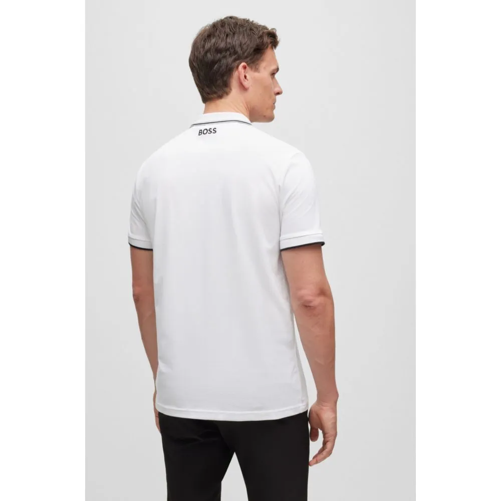 Polo shirt with contrast logos