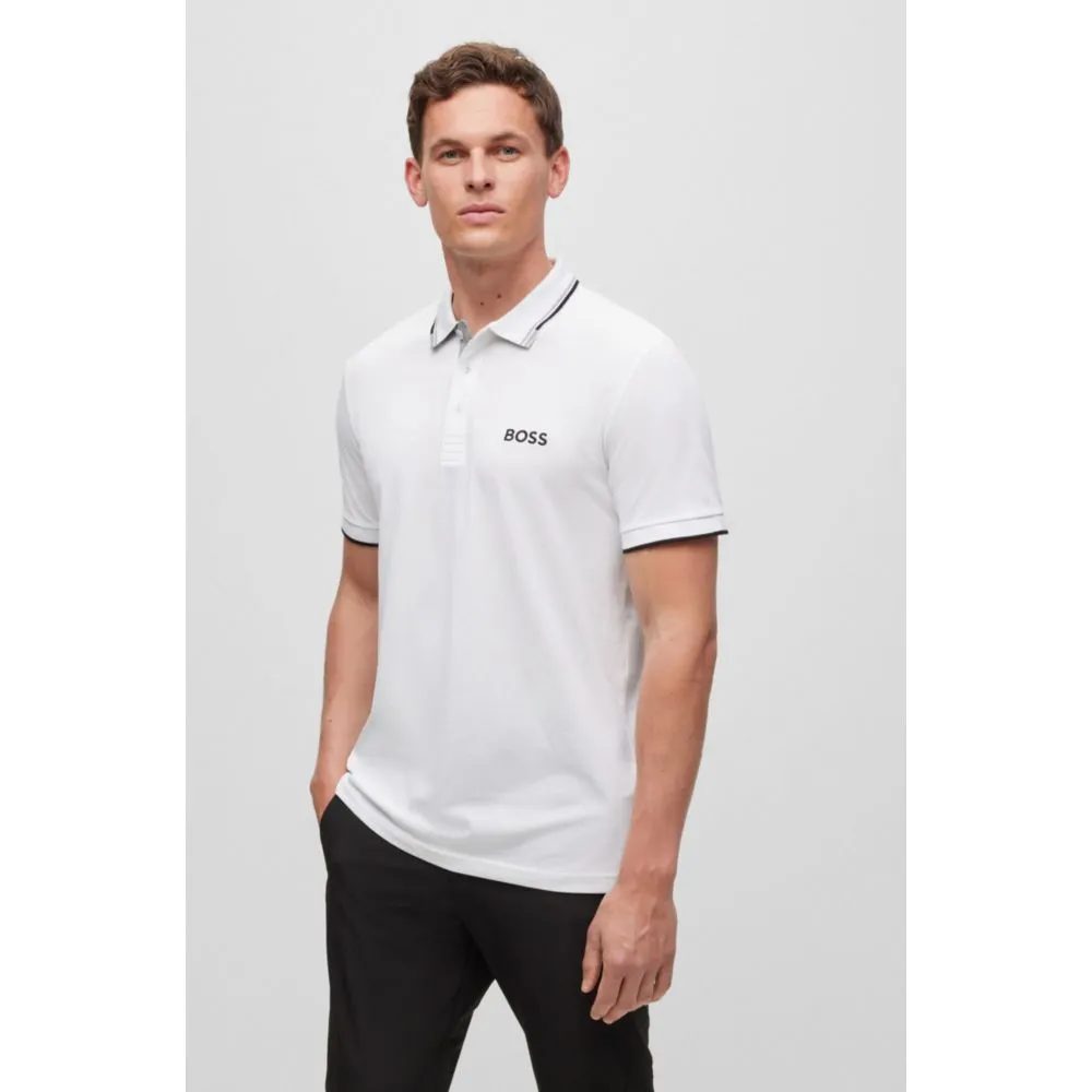 Polo shirt with contrast logos