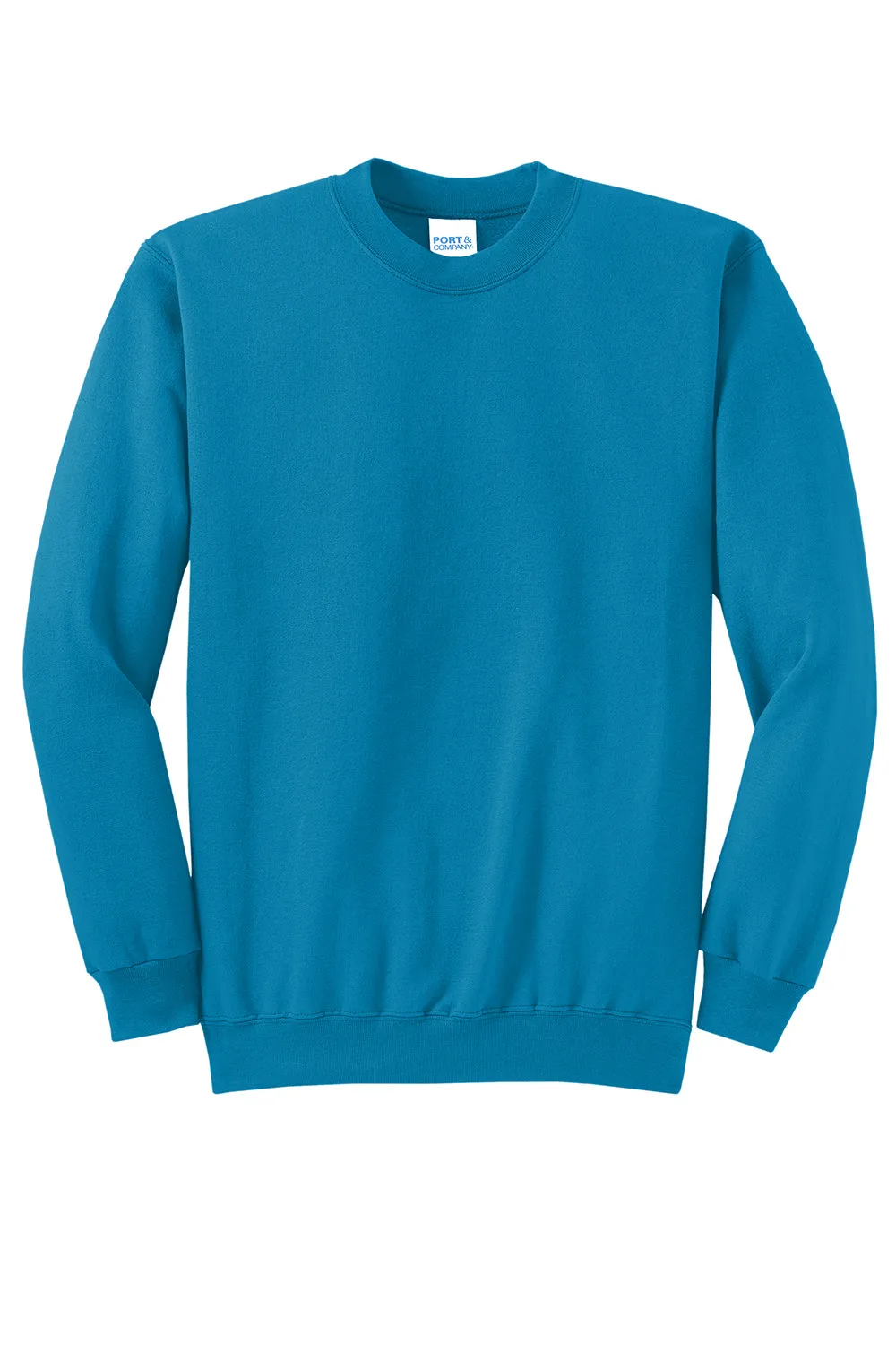 Port & Company Mens Core Pill Resistant Fleece Crewneck Sweatshirt - Neon Blue