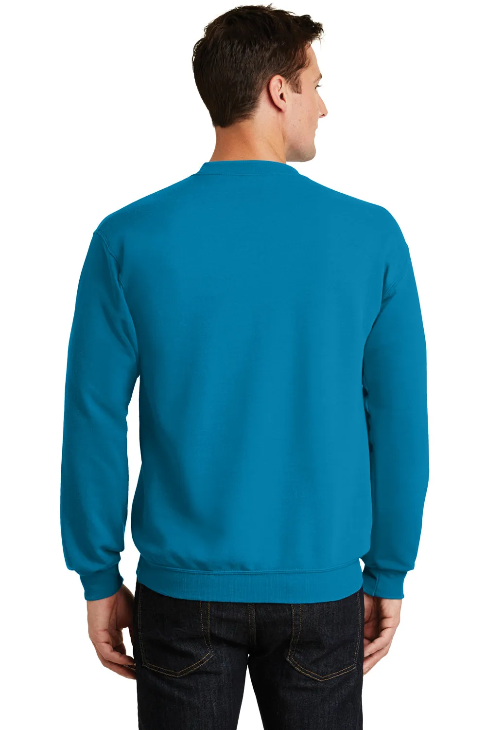 Port & Company Mens Core Pill Resistant Fleece Crewneck Sweatshirt - Neon Blue