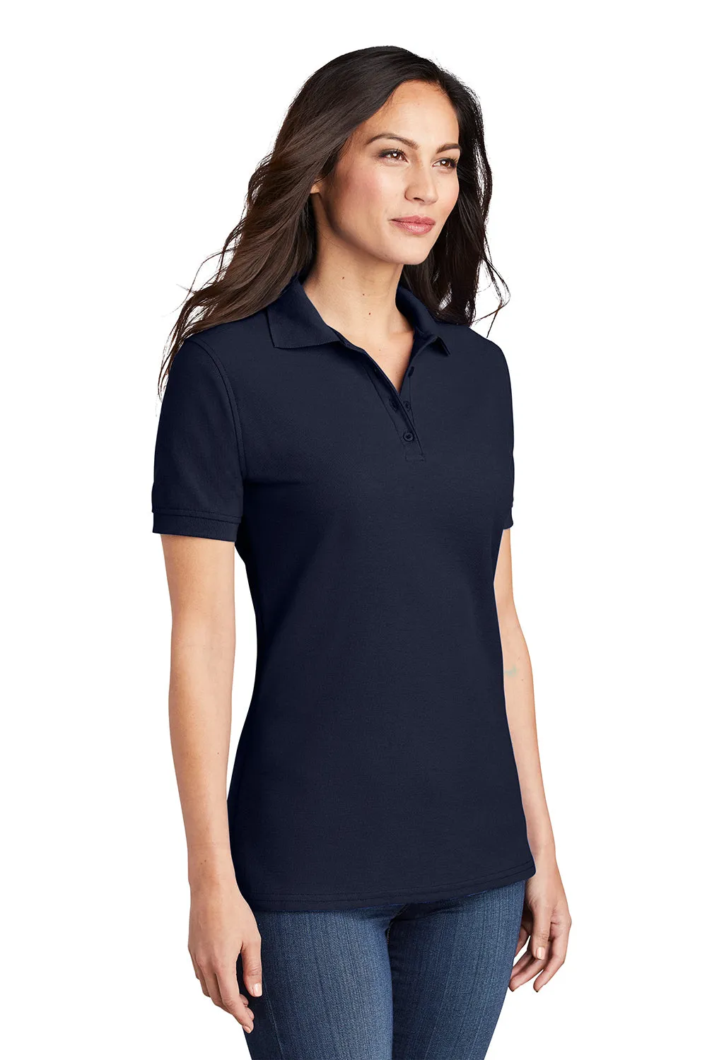 Port & Company Womens Core Stain Resistant Short Sleeve Polo Shirt - Deep Navy Blue