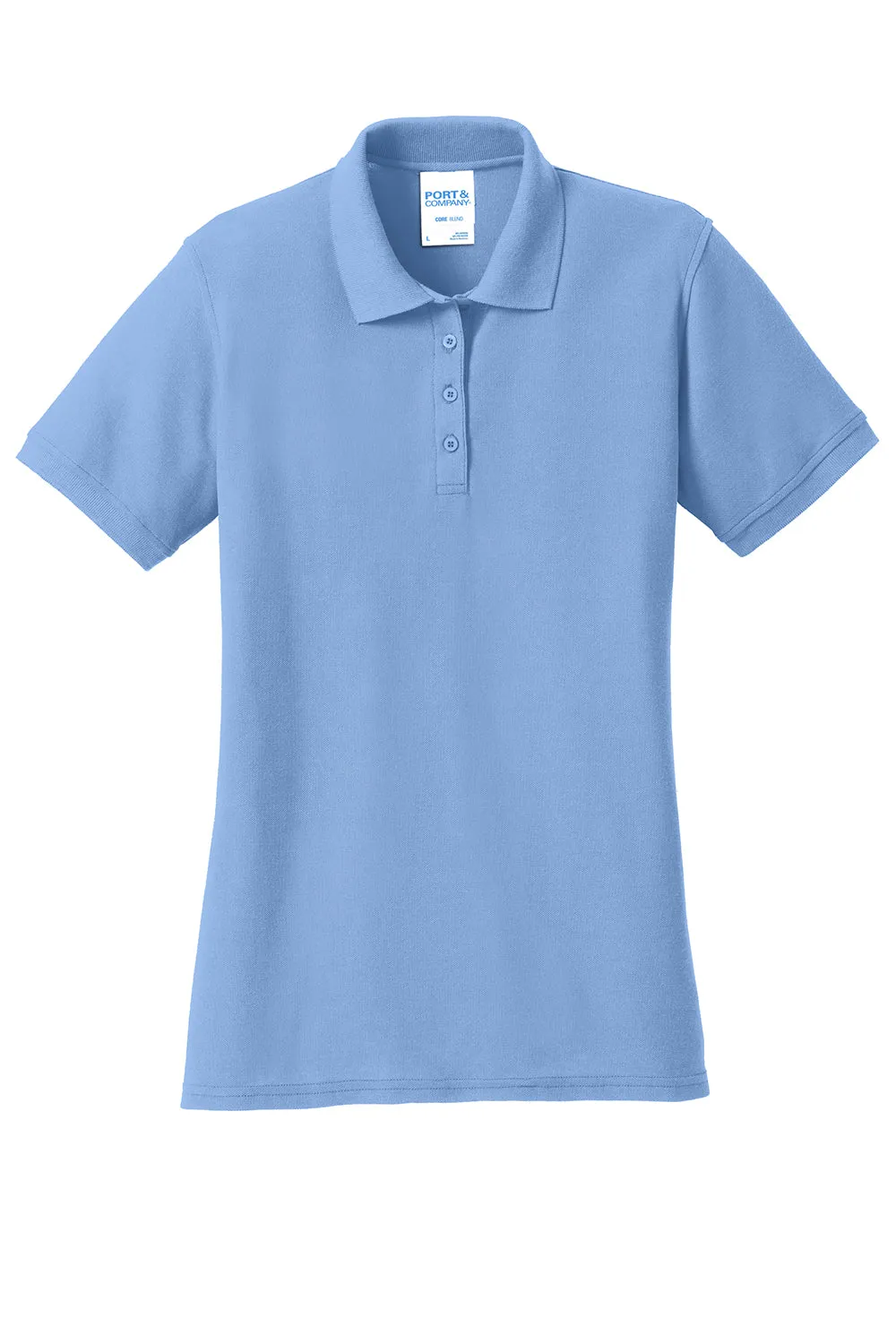 Port & Company Womens Core Stain Resistant Short Sleeve Polo Shirt - Light Blue