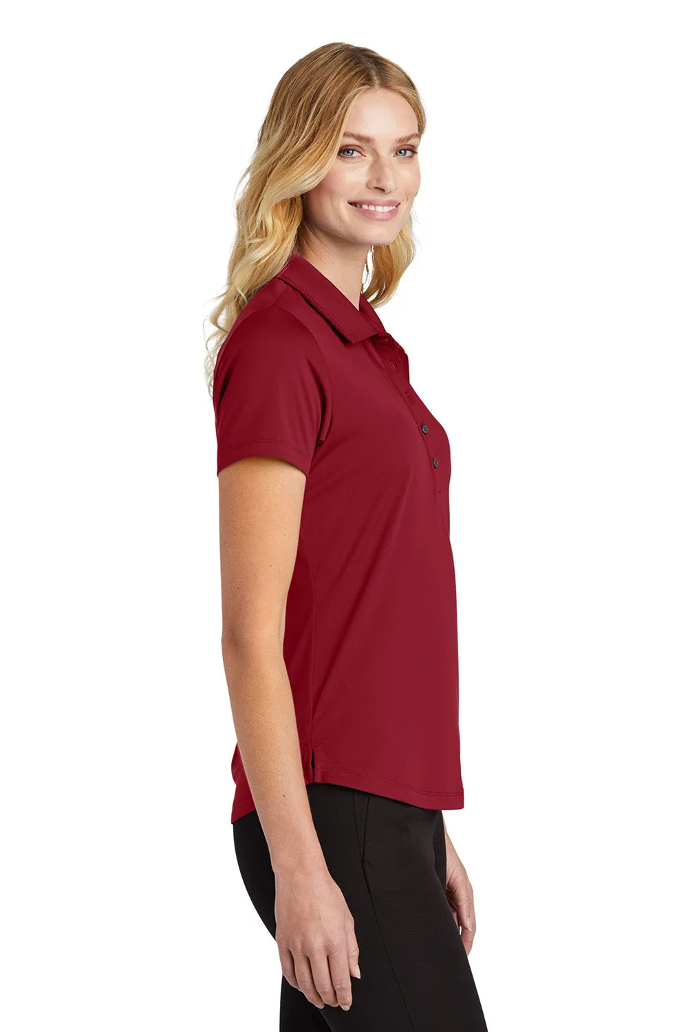 Port Authority Womens C-Free Performance Moisture Wicking Short Sleeve Polo Shirt - Rich Red
