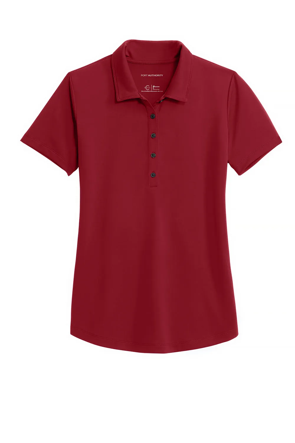 Port Authority Womens C-Free Performance Moisture Wicking Short Sleeve Polo Shirt - Rich Red
