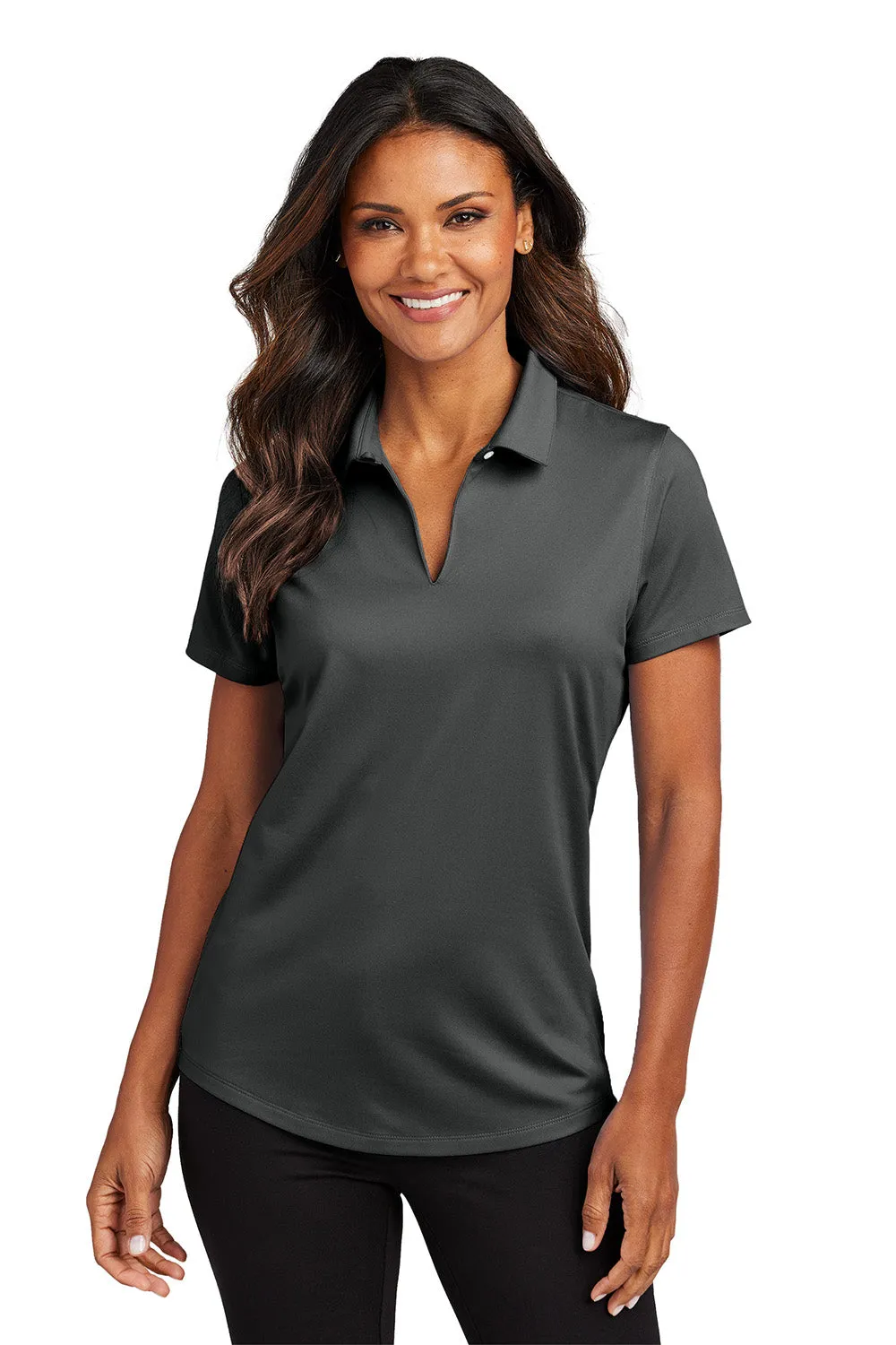 Port Authority Womens City Easy Care Moisture Wicking Short Sleeve Polo Shirt - Graphite Grey