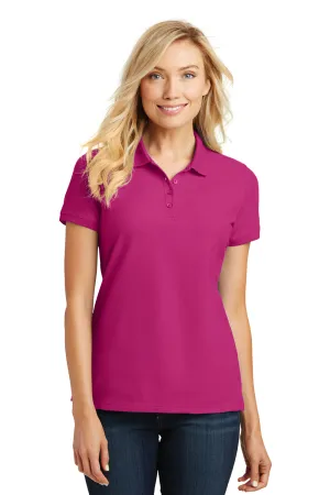 Port Authority Womens Core Classic Short Sleeve Polo Shirt - Azalea Pink