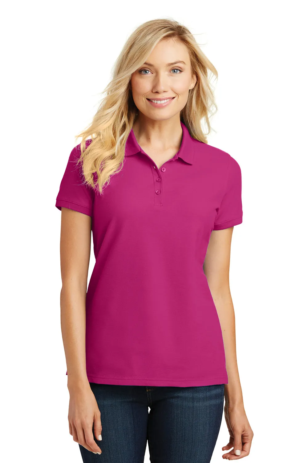Port Authority Womens Core Classic Short Sleeve Polo Shirt - Azalea Pink