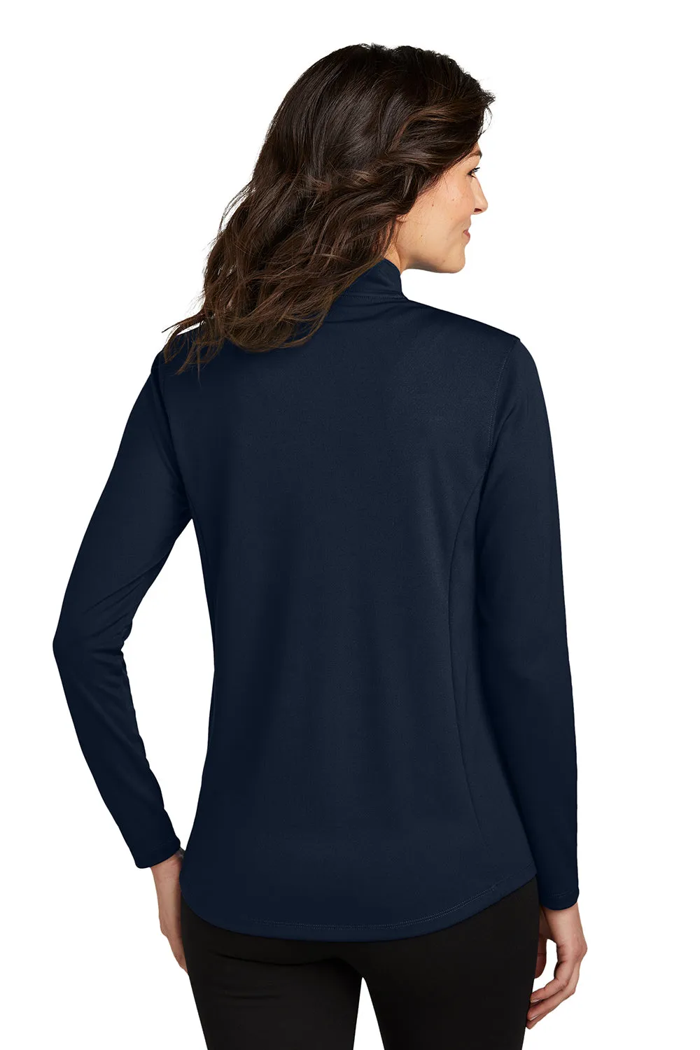 Port Authority Womens Dry Zone Moisture Wicking Micro Mesh 1/4 Zip Sweatshirt - River Navy Blue