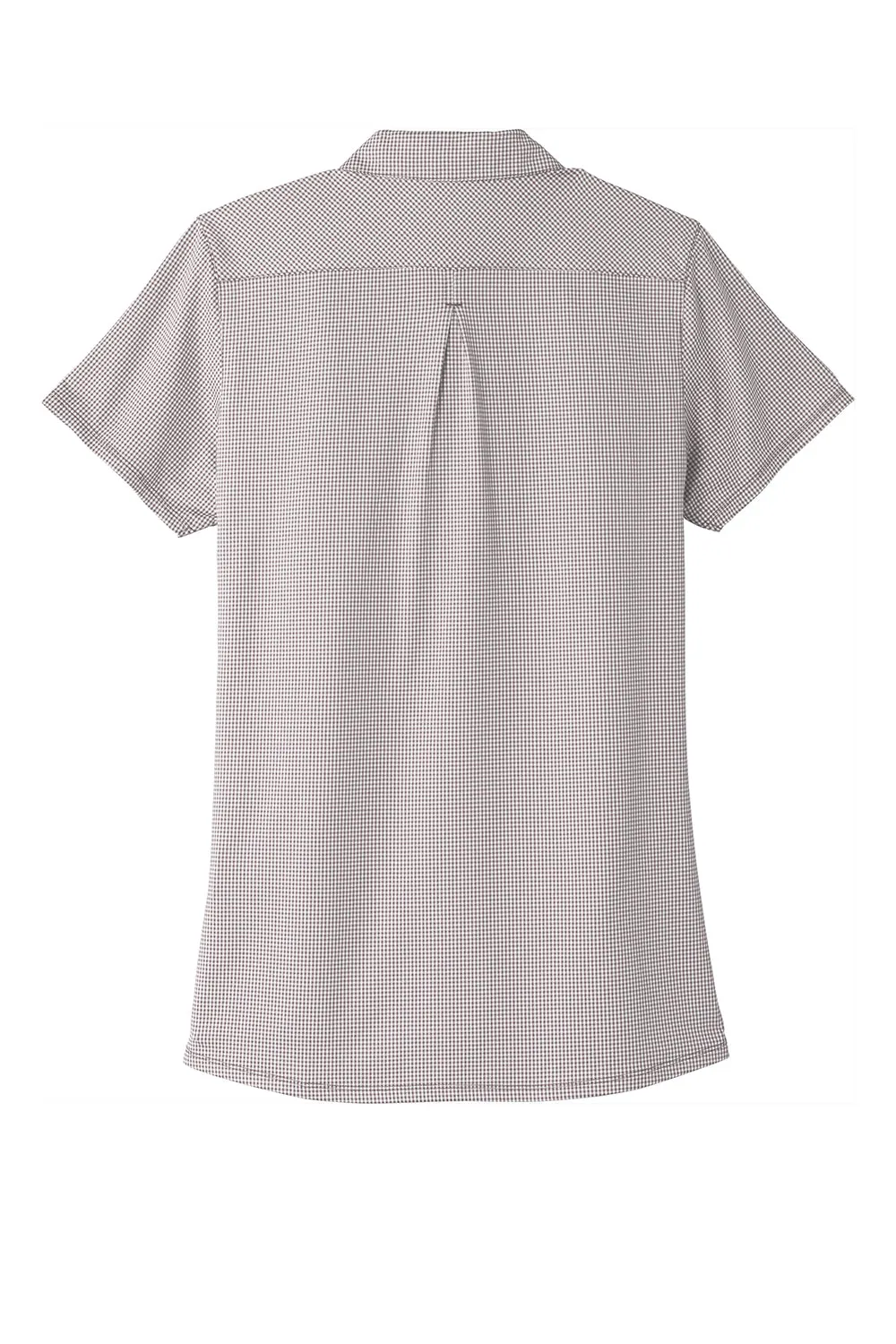 Port Authority Womens Gingham Moisture Wicking Short Sleeve Polo Shirt - Gusty Grey/White - Closeout