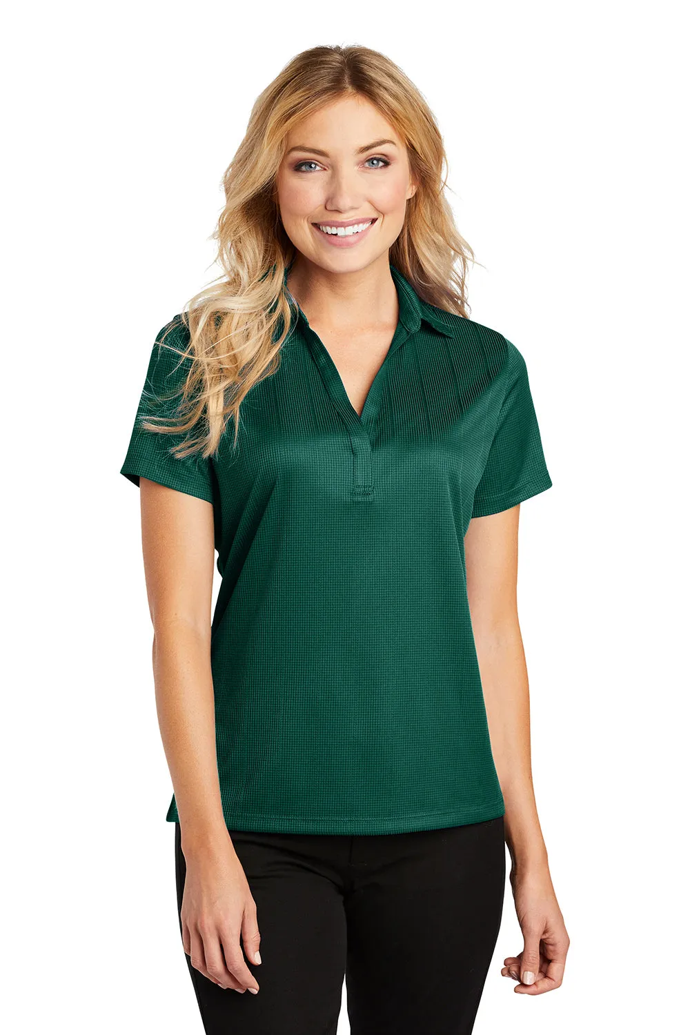 Port Authority Womens Performance Moisture Wicking Short Sleeve Polo Shirt - Green Glen
