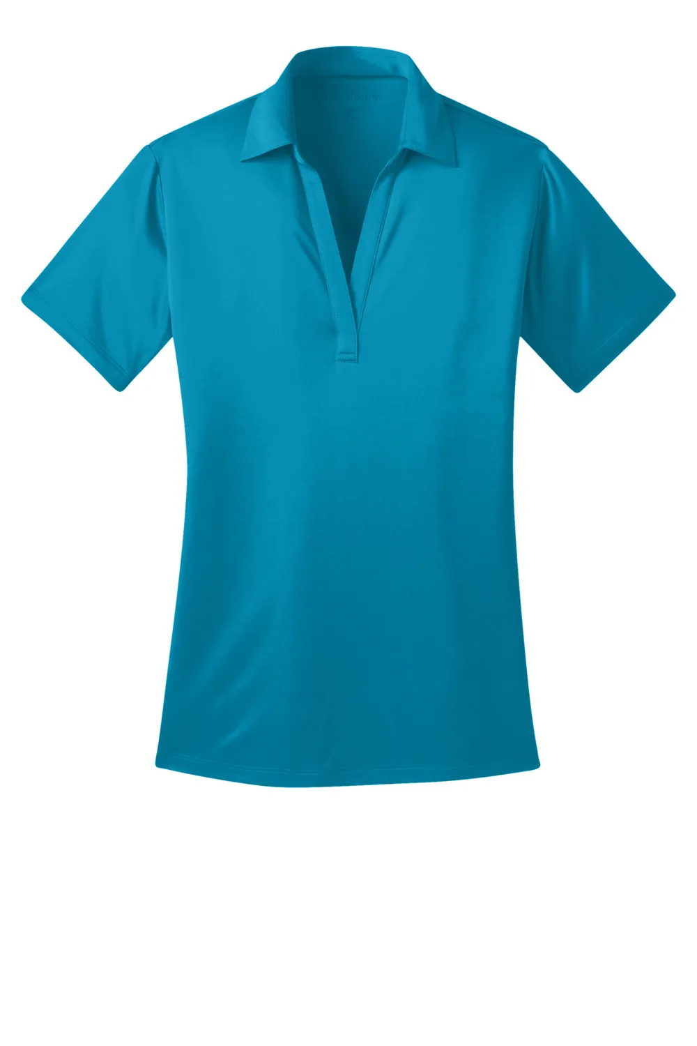 Port Authority Womens Silk Touch Performance Moisture Wicking Short Sleeve Polo Shirt - Parcel Blue - Closeout