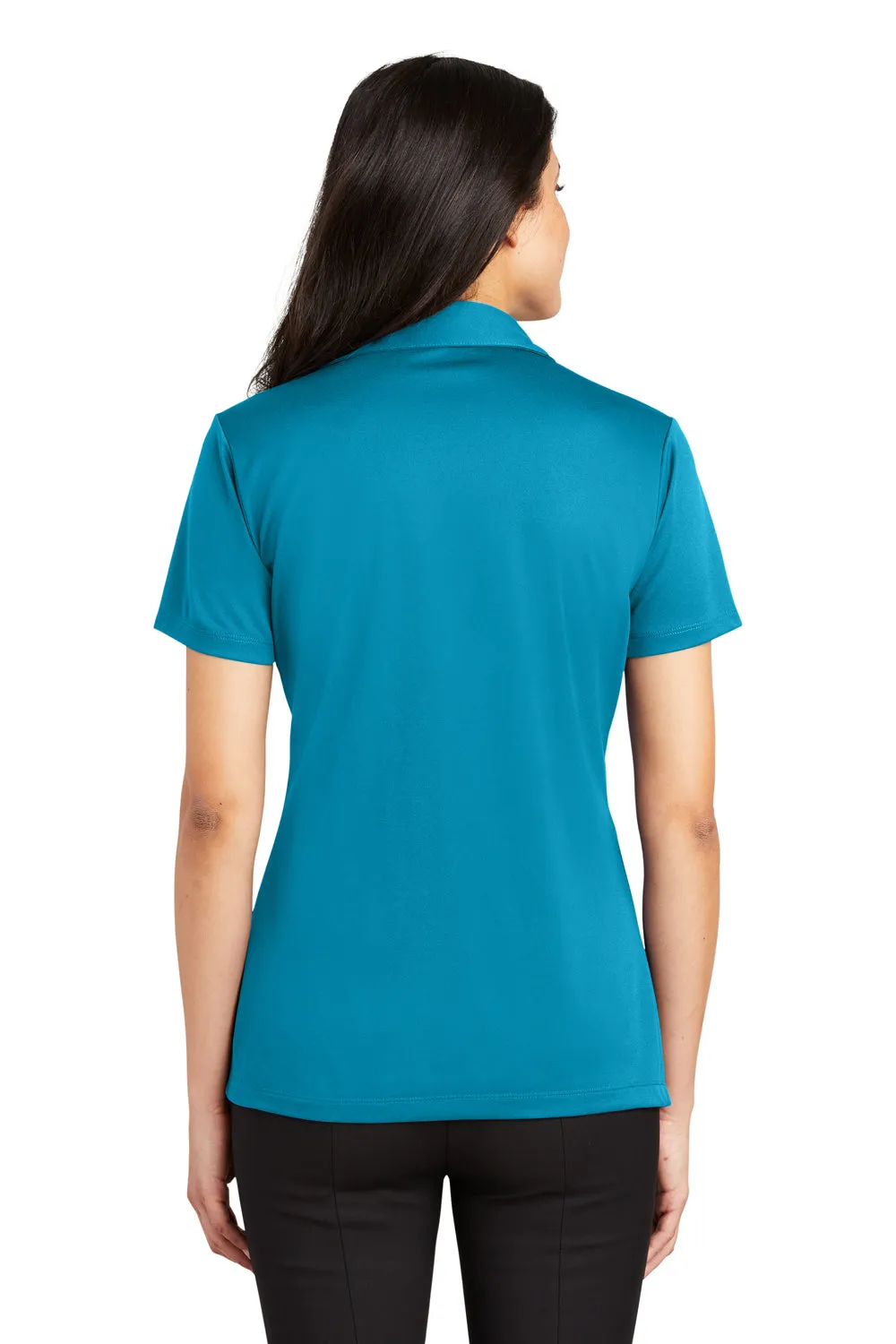 Port Authority Womens Silk Touch Performance Moisture Wicking Short Sleeve Polo Shirt - Parcel Blue - Closeout