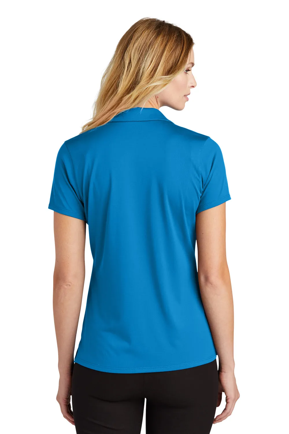 Port Authority Womens Staff Performance Moisture Wicking Short Sleeve Polo Shirt - Brilliant Blue