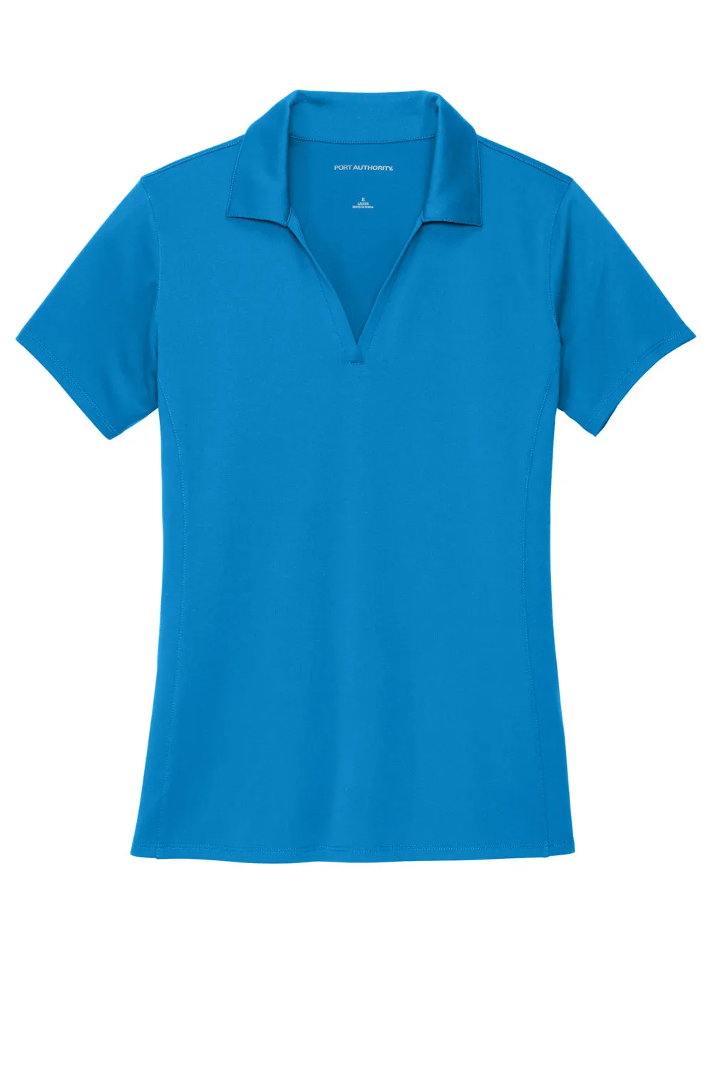 Port Authority Womens Staff Performance Moisture Wicking Short Sleeve Polo Shirt - Brilliant Blue