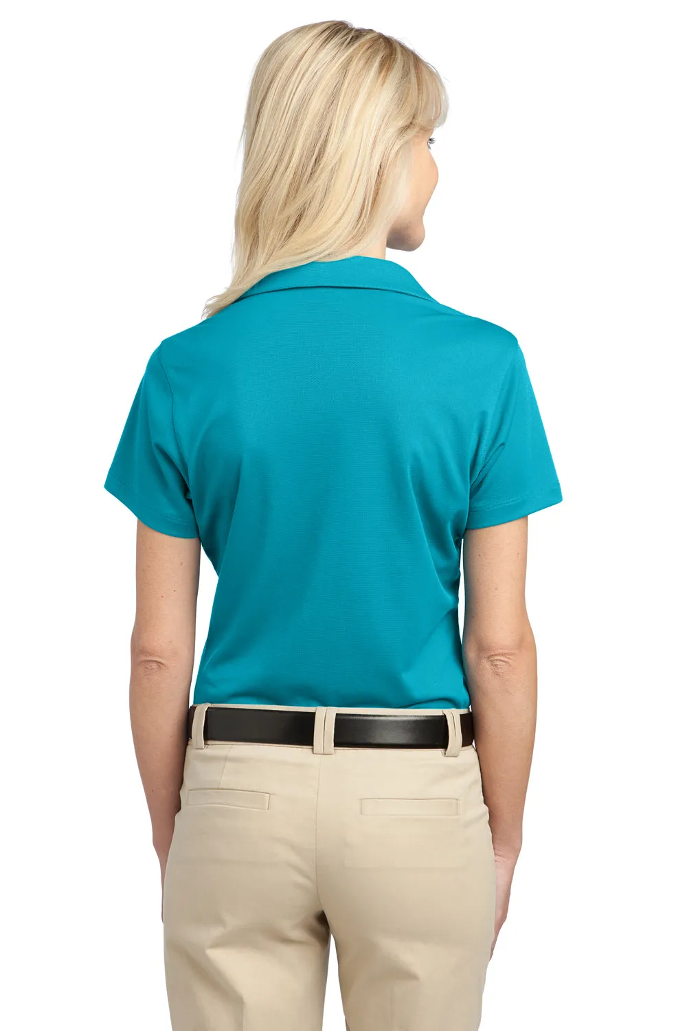 Port Authority Womens Tech Moisture Wicking Short Sleeve Polo Shirt - Deep Teal Blue - Closeout
