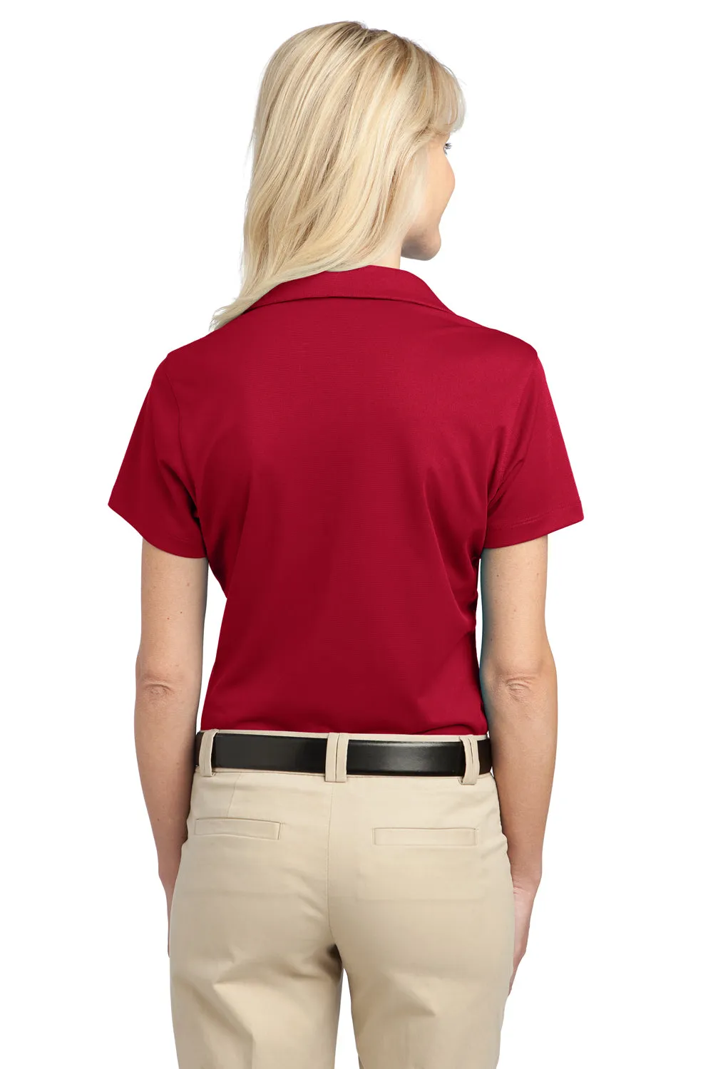Port Authority Womens Tech Moisture Wicking Short Sleeve Polo Shirt - Rich Red - Closeout