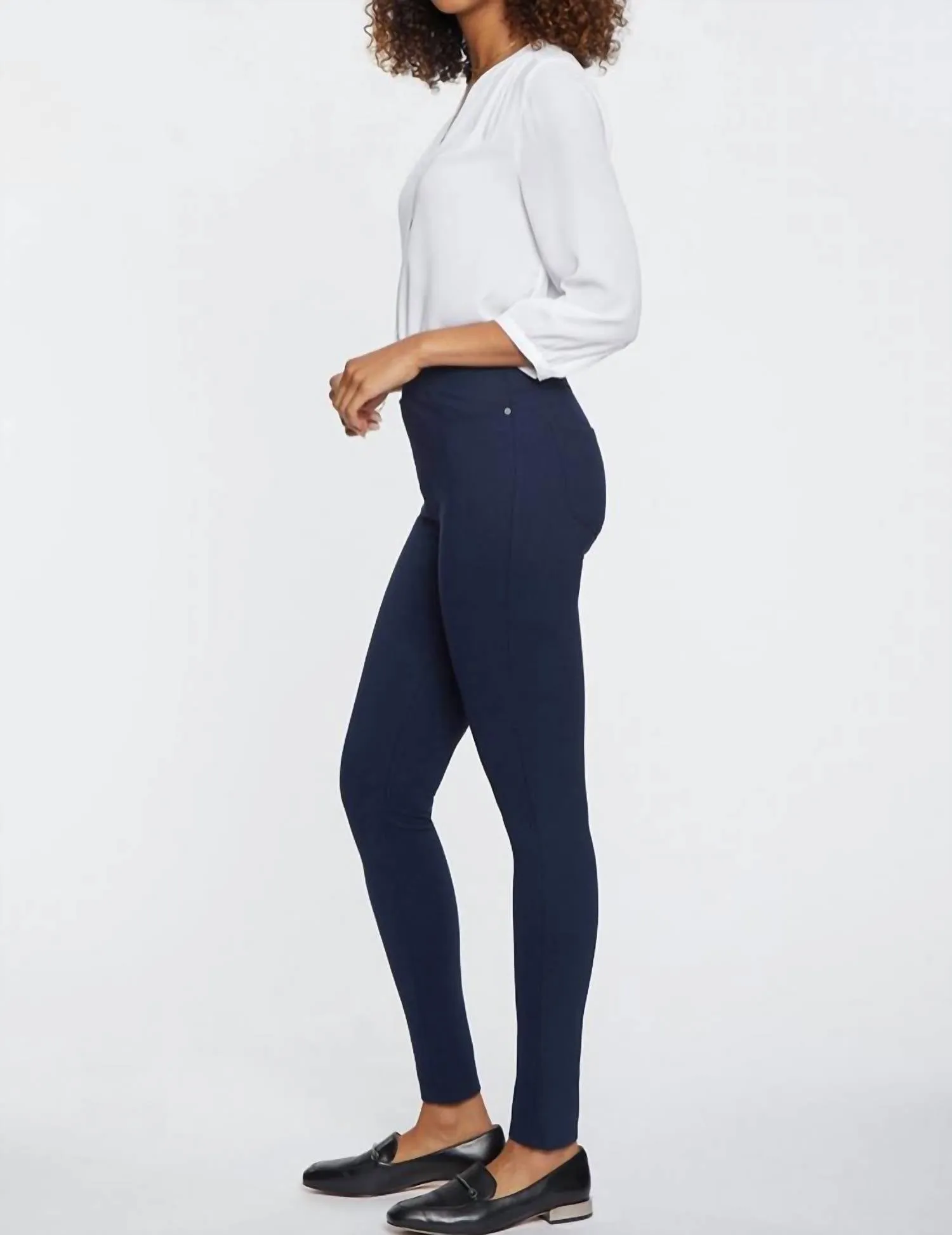 Pull-On 5 Pocket Legging Pants In Oxford Navy