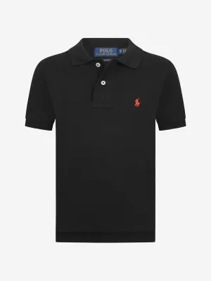 Ralph Lauren Boys Custom Fit Polo Shirt in Black