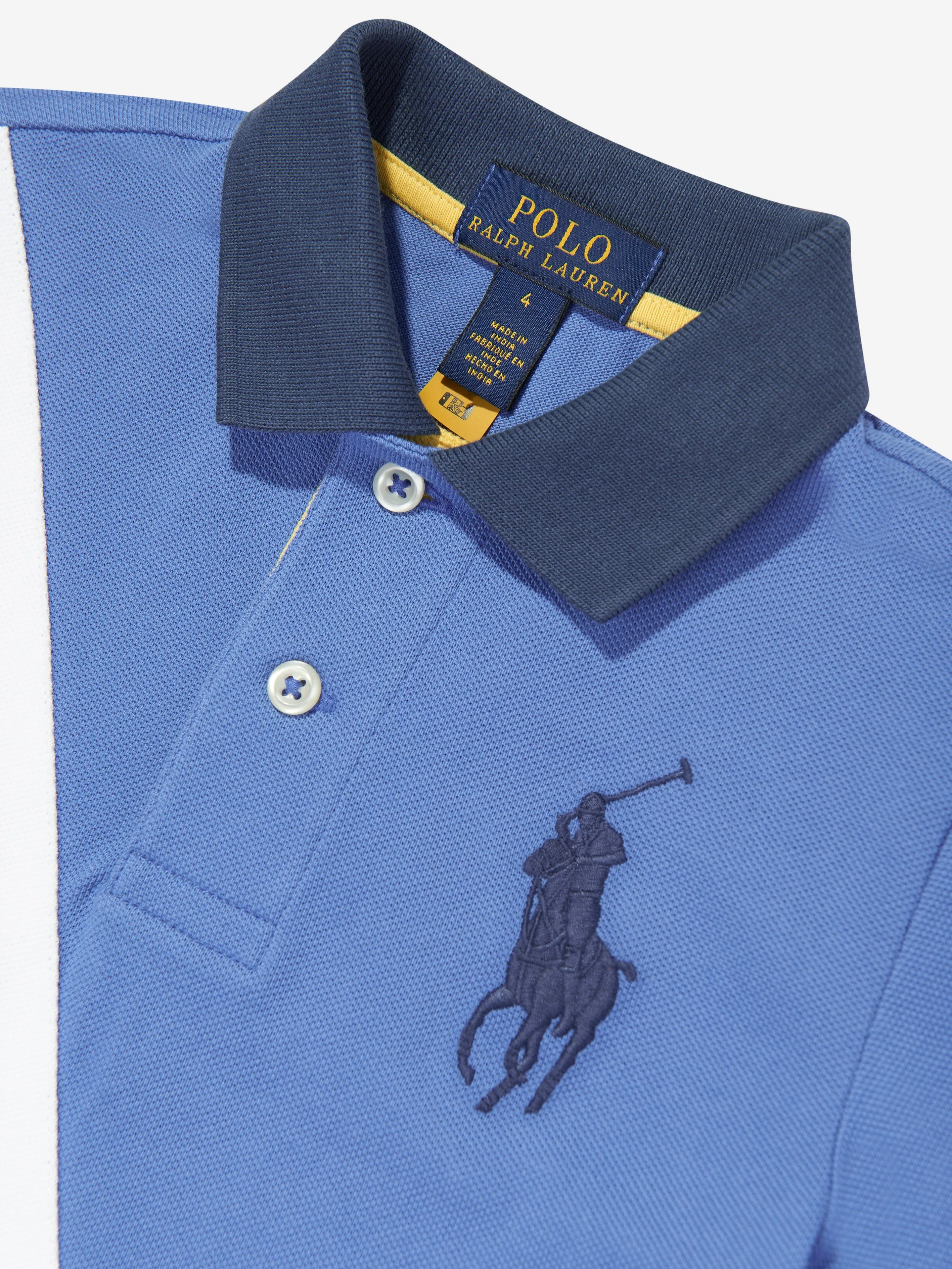 Ralph Lauren Boys Diagonal Stripe Polo Shirt in Blue