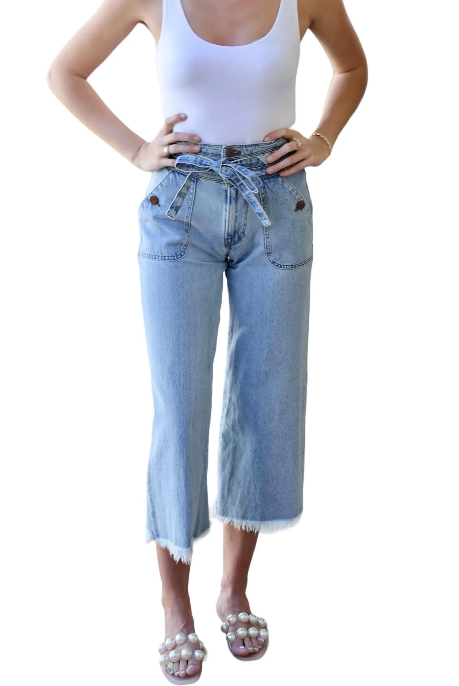 Reese Wide Leg Jeans In Sunny Light Blue
