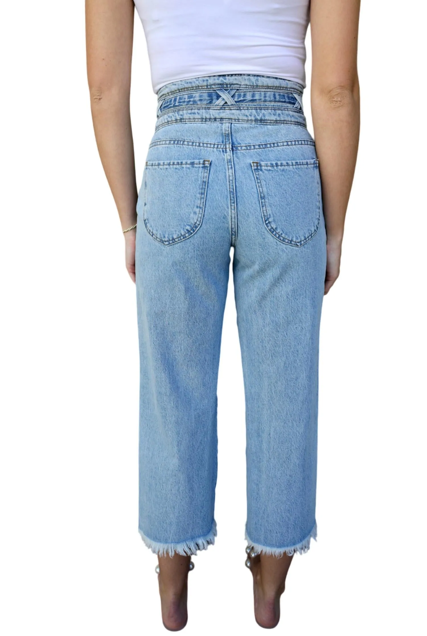 Reese Wide Leg Jeans In Sunny Light Blue