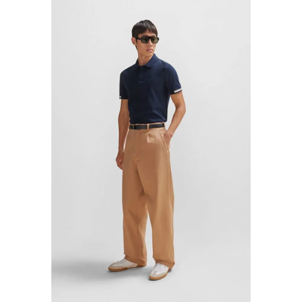 Regular-fit polo shirt with rubberized logo