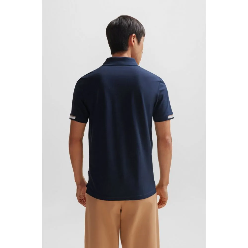 Regular-fit polo shirt with rubberized logo