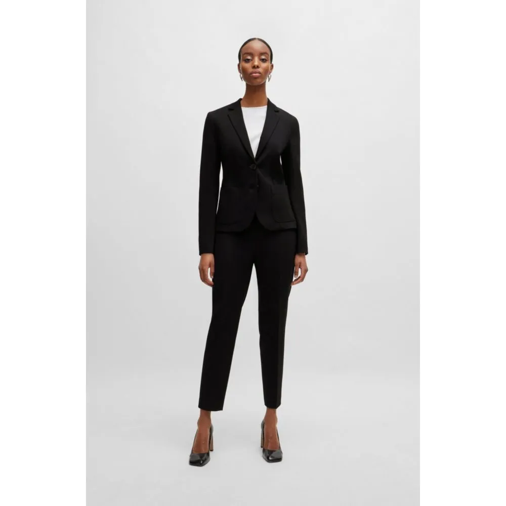 Regular-fit trousers in stretch fabric with tapered leg