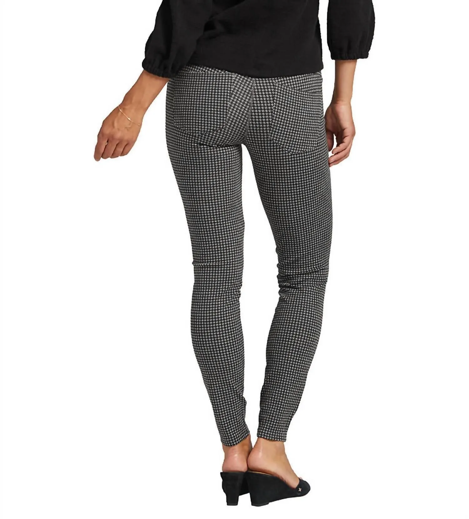 Ricki Mid Rise Legging In Houndstooth